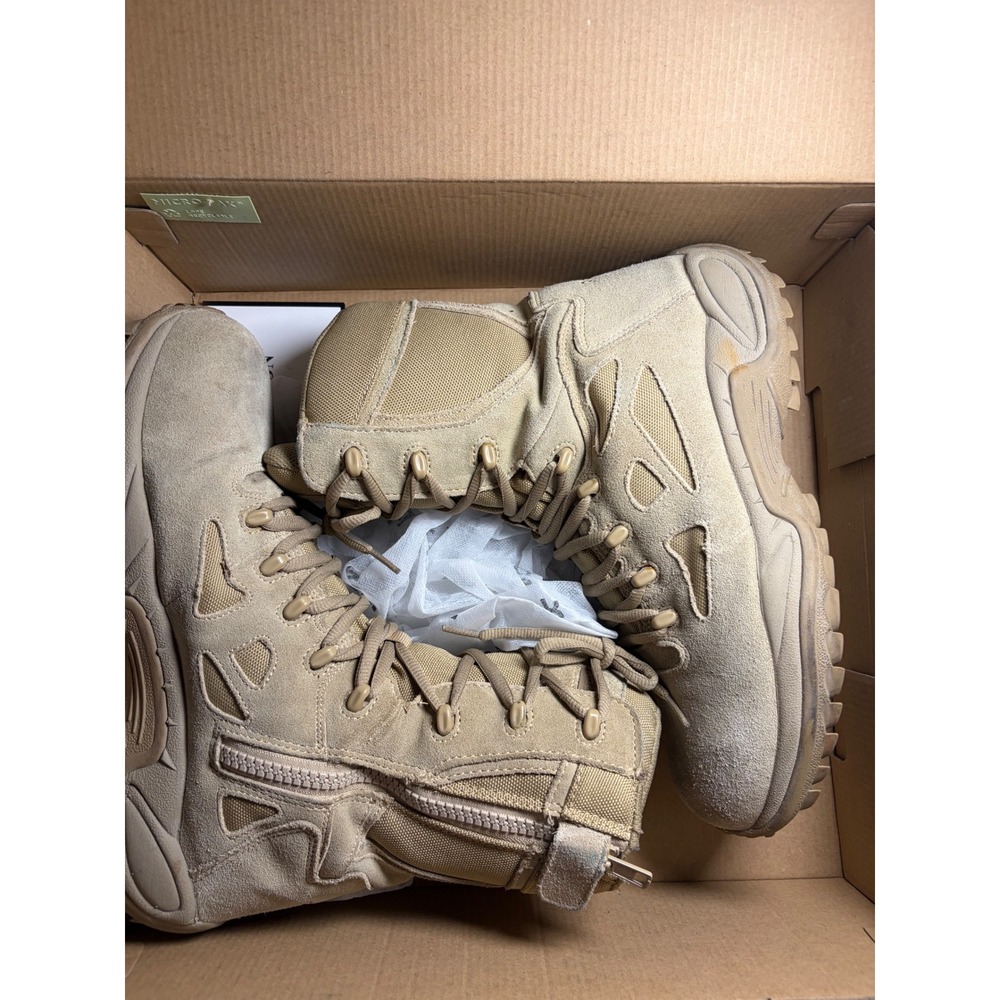 Reebok Rapid Response RB Stealth Boot Mens 10.5 Desert Tan Composite Toe Zipper